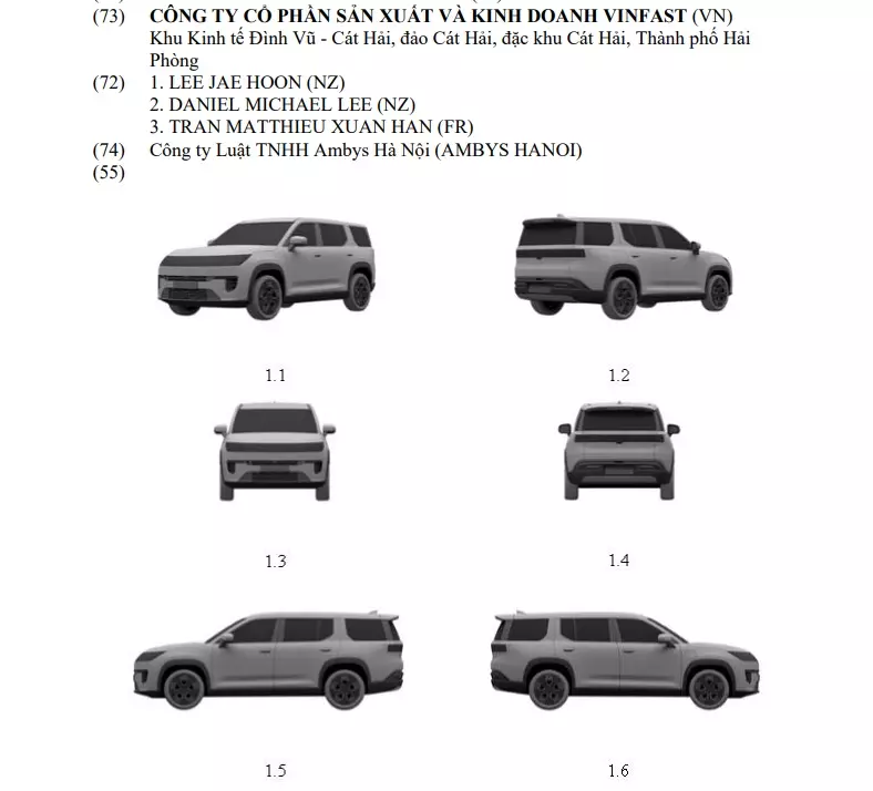 VinFast đăng ký bảo hộ kiểu dáng công nghiệp cho mẫu SUV cỡ lớn mới, nhiều khả năng là VF 9 - Ảnh 3.