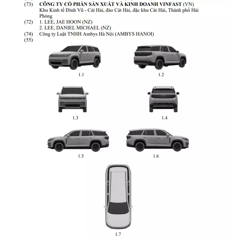 VinFast đăng ký bảo hộ kiểu dáng công nghiệp cho mẫu SUV cỡ lớn mới, nhiều khả năng là VF 9 - Ảnh 2.